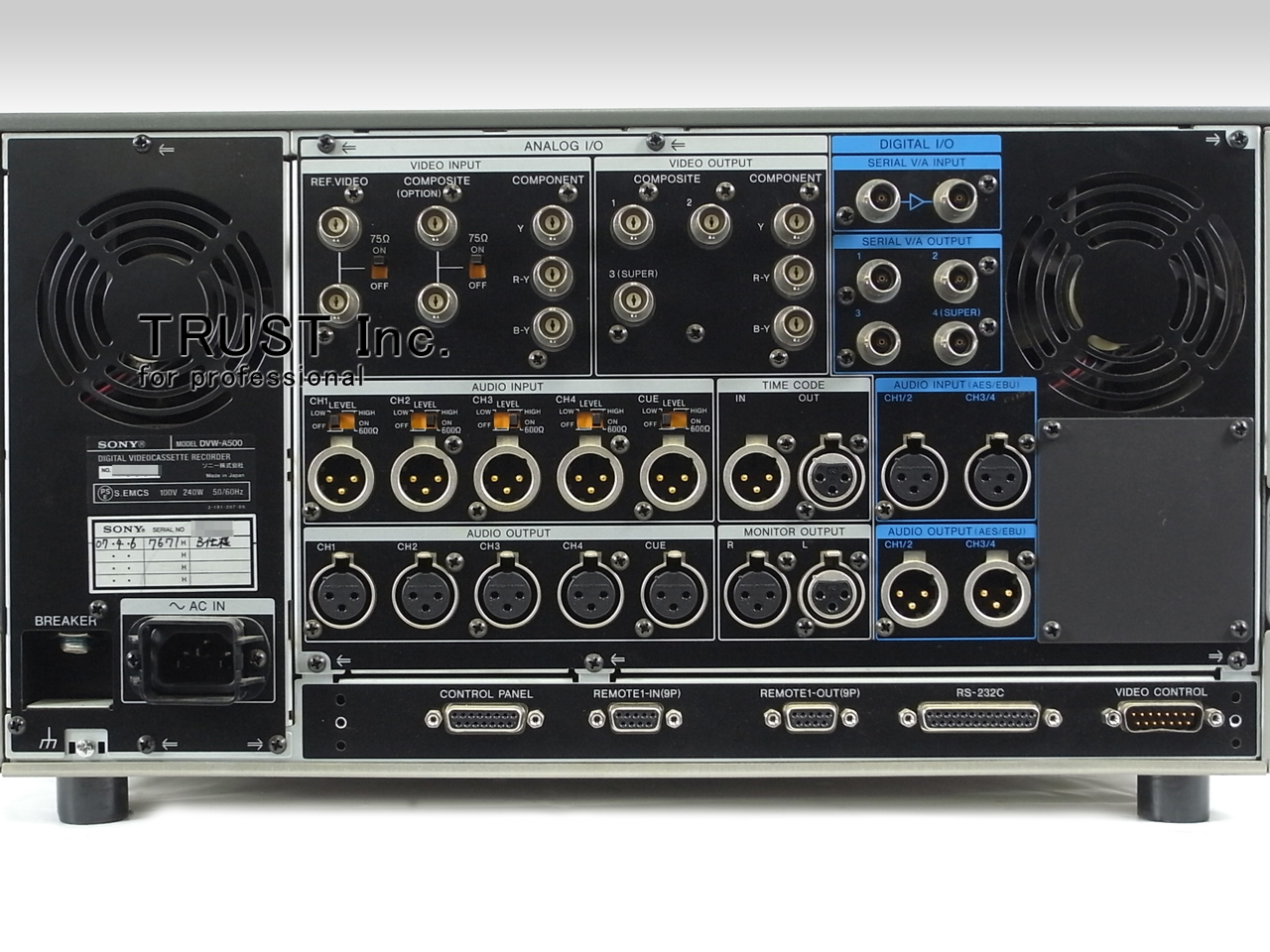 DVW-A500 / Digital BETACAM Recorder【中古放送用・業務用 映像機器